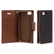 iPhone 5c専用 Mercury ダイアリーケース [ブラック×ブラウン]