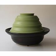 蒸温菜鍋（M） ナベ・蒸し皿・フタ 3点セット BK+GR JN0128(BKGR)