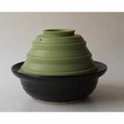 蒸温菜鍋（S） ナベ・蒸し皿・フタ 3点セット BK+GR JN0228(BKGR)