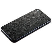 TR-PFIP13-CDBK [iPhone テクスチャー背面シート（エコレザークロコブラック）]