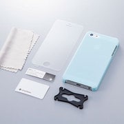 TR-CCIP13-BL [iPhone SE/5s/5用 抗菌クリスタルカバーセット（ペイルセレスティン）]