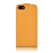 SW-LT1103-LB [Leather Case 本革二つ折り縦開きブロックウェーブ(iPhone5/5S用) ライトブラウン]
