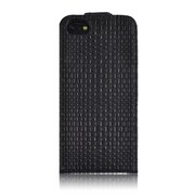 SW-LT1203-BK [Leather Case 本革二つ折り縦開きブロックウェーブ(iPhone5C用) ブラック]