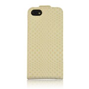 SW-LT1203-IV [Leather Case 本革二つ折り縦開きブロックウェーブ(iPhone5C用) アイボリー]