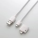 Lightningコネクタ付USBケーブル/Lightning+microUSB/1.2m/ホワイト LHC-AMBLAD12WH