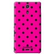 SO-04E-YCM2P0009-78 [オリジナルデザイン docomo SO-04E Xperia A用ケース 【Dot Pattern ピンク & ブラック】]