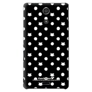 SO-04E-YCM2P0052-78 [オリジナルデザイン docomo SO-04E Xperia A用ケース 【ネコと水玉 黒地】]