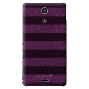 SO-04E-YCM2P0129-78 [オリジナルデザイン docomo SO-04E Xperia A用ケース 【ボーダーソックス パープル & ネイビー】]