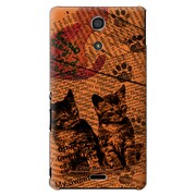 SO-04E-YCM2P0214-78 [オリジナルデザイン docomo SO-04E Xperia A用ケース 【Catウォールペーパー オレンジ】]