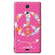SO-04E-YCM2P0248-78 [オリジナルデザイン docomo SO-04E Xperia A用ケース 【ピース&ラブフラワー】]