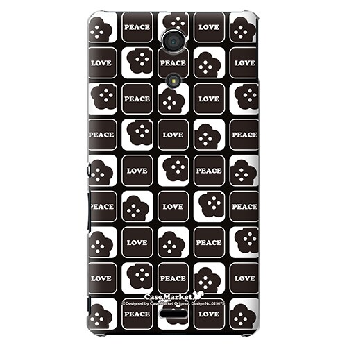 SO-04E-YCM2P0250-78 [オリジナルデザイン docomo SO-04E Xperia A用ケース 【ブラックスターフラワー LOVE & PEACE】]