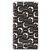 SO-04E-YCM2P0250-78 [オリジナルデザイン docomo SO-04E Xperia A用ケース 【ブラックスターフラワー LOVE & PEACE】]