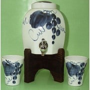 コップ2個付き 面取焼酎サーバーセット(ぶどう)