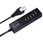 高出力5.1A テーブルタップ型USB充電器 充電大王 PL-TAPCHG05-B