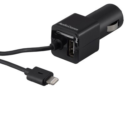 CAV-DL14N [Lightningｹｰﾌﾞﾙ付ｶｰﾁｬｰｼﾞｬｰ2.4A Lightningｹｰﾌﾞﾙ+USB1ﾎﾟｰﾄ【DC12V車専用】]