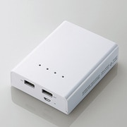 スマートフォン用モバイルバッテリー 7800mAh USB出力：2ポート 最大合計：3A ホワイト DE-M01L-7830WH