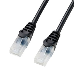LANケーブル 0.5m CAT5e ブラック 爪折れ防止 より線 UTP ストレート結線 RJ45 LA-Y5TS-005BK