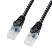 LANケーブル 0.5m CAT5e ブラック 爪折れ防止 より線 UTP ストレート結線 RJ45 LA-Y5TS-005BK