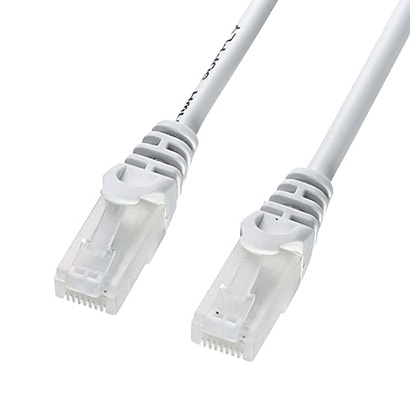 LANケーブル 20m CAT5e ホワイト 爪折れ防止 より線 UTP ストレート結線 RJ45 LA-Y5TS-20