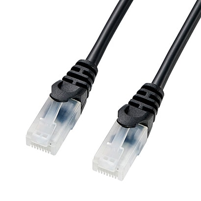 LANケーブル 20m CAT5e ブラック 爪折れ防止 より線 UTP ストレート結線 RJ45 LA-Y5TS-20BK