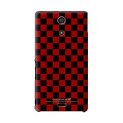 SO-04E-YCM2P0352-78 [オリジナルデザイン docomo SO-04E Xperia A ケース (レッド & ブラック 市松柄)]