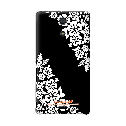 SO-04E-YCM2P0378-78 [オリジナルデザイン docomo SO-04E Xperia A ケース (モノクロームハイビスカス)]
