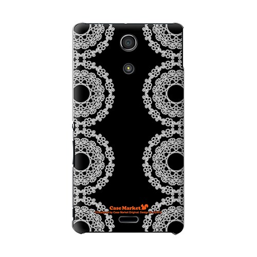 SO-04E-YCM2P0379-78 [オリジナルデザイン docomo SO-04E Xperia A ケース (ホワイト & ブラック レース)]