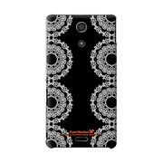 SO-04E-YCM2P0379-78 [オリジナルデザイン docomo SO-04E Xperia A ケース (ホワイト & ブラック レース)]
