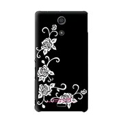 SO-04E-YCM2P0416-78 [オリジナルデザイン docomo SO-04E Xperia A ケース (ホワイトローズ ブラックパターン)]