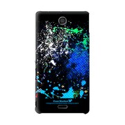 SO-04E-YCM2P0445-78 [オリジナルデザイン docomo SO-04E Xperia A ケース (Smash Paint Graphics - Cool Blue)]