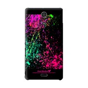 SO-04E-YCM2P0447-78 [オリジナルデザイン docomo SO-04E Xperia A ケース (Smash Paint Graphics - Hot Pink)]
