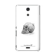 SO-04E-YCM2P0456-78 [オリジナルデザイン docomo SO-04E Xperia A ケース (スカルヘッドフラワー ホワイトプレート)]