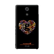 SO-04E-YCM2P0465-78 [オリジナルデザイン docomo SO-04E Xperia A ケース (Lovegram Flower Heart Black)]