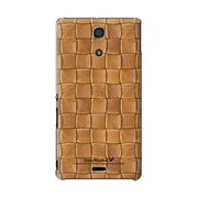 SO-04E-YCM2P0522-78 [オリジナルデザイン docomo SO-04E Xperia A ケース (クロスレザー パターン ブラウン)]