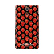 SO-04E-YCM2P0558-78 [オリジナルデザイン docomo SO-04E Xperia A ケース (ストロベリー パターン ブラックプレート)]