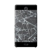 SO-04E-YCM2P0593-78 [オリジナルデザイン docomo SO-04E Xperia A ケース (フェイク クラッシュ ガラス ブラック)]