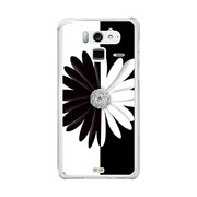 F-07E-YCM2P0040-78 [オリジナルデザイン docomo F-07E Disney Mobile ケース (B&W・フラワー)]
