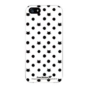 iPhone5-YCM2P0051-78 [オリジナルデザイン apple iPhone5 アイフォン5 ケース (ネコと水玉 白地)]