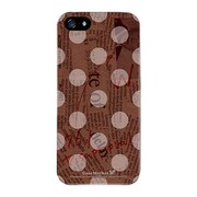 iPhone5-YCM2P0137-78 [オリジナルデザイン apple iPhone5 アイフォン5 ケース (News-paper-Dot ブラウン)]