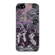 iPhone5-YCM2P0215-78 [オリジナルデザイン apple iPhone5 アイフォン5 ケース (Catウォールペーパー ネイビー)]