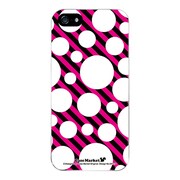 iPhone5-YCM2P0412-78 [オリジナルデザイン apple iPhone5 アイフォン5 ケース (ピンク ストライプ & ランダムドット)]