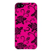 iPhone5-YCM2P0414-78 [オリジナルデザイン apple iPhone5 アイフォン5 ケース (ブラックローズ ピンクパターン)]