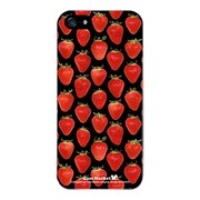 iPhone5-YCM2P0558-78 [オリジナルデザイン apple iPhone5 アイフォン5 ケース (ストロベリー パターン ブラックプレート)]