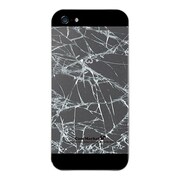 iPhone5-YCM2P0593-78 [オリジナルデザイン apple iPhone5 アイフォン5 ケース (フェイク クラッシュ ガラス ブラック)]