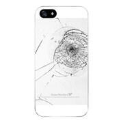 iPhone5-YCM2P0594-78 [オリジナルデザイン apple iPhone5 アイフォン5 ケース (フェイク クラッシュ ガラス ホワイト)]