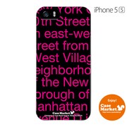 iPhone5s-YCM2P0002-78 [オリジナルデザイン apple iPhone5s アイフォン5s ケース (NewYork Typography ピンク)]