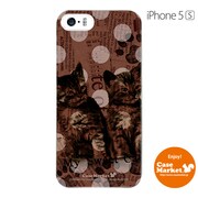 iPhone5s-YCM2P0072-78 [オリジナルデザイン apple iPhone5s アイフォン5s ケース (Catウォールペーパー ブラウン)]