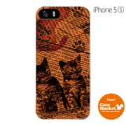 iPhone5s-YCM2P0214-78 [オリジナルデザイン apple iPhone5s アイフォン5s ケース (Catウォールペーパー オレンジ)]