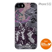 iPhone5s-YCM2P0215-78 [オリジナルデザイン apple iPhone5s アイフォン5s ケース (Catウォールペーパー ネイビー)]