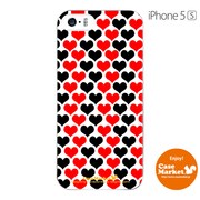 iPhone5s-YCM2P0224-78 [オリジナルデザイン apple iPhone5s アイフォン5s ケース (赤黒ハート)]